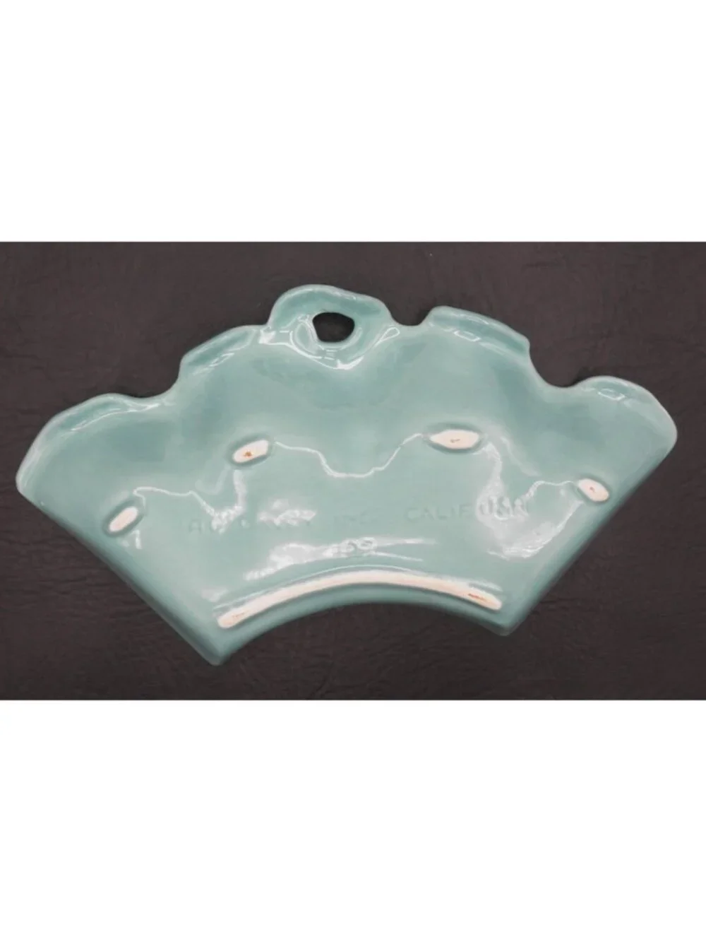 VTG Lazy Susan 4 Dish Serving Set AC DAVEY, INC. Turquoise USA Pottery MCM